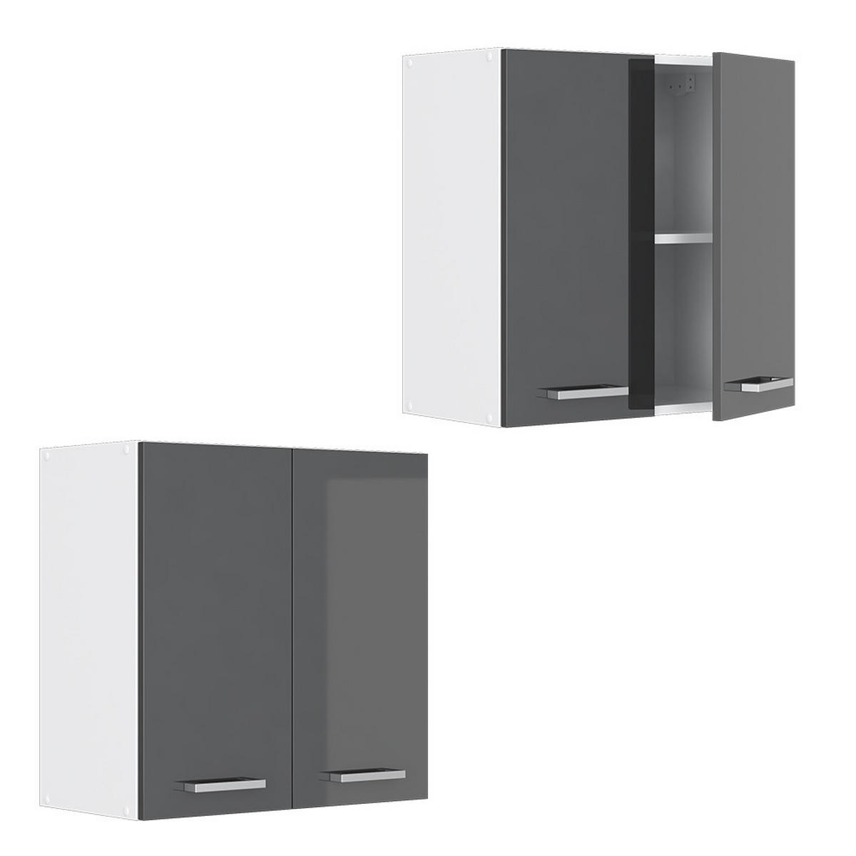 HÄNGESCHRANK R-Line Anthrazit Hochglanz 60 cm - Anthrazit/Weiß, Holzwerkstoff (60/60/31cm) - Vicco