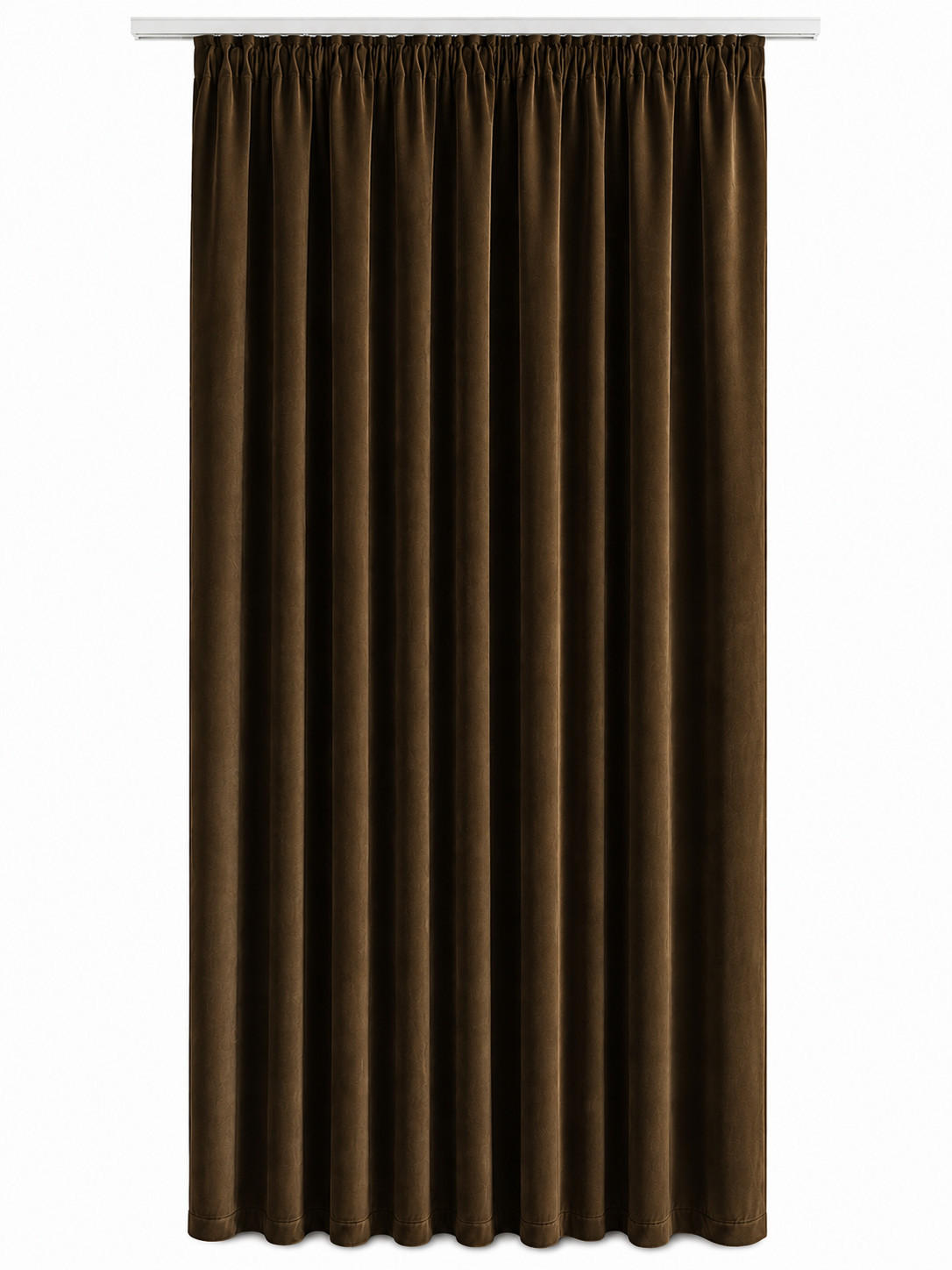 VORHANG Kräuselband Samt 140/145 cm braun - Braun, Textil (140/145cm) - TiborTex