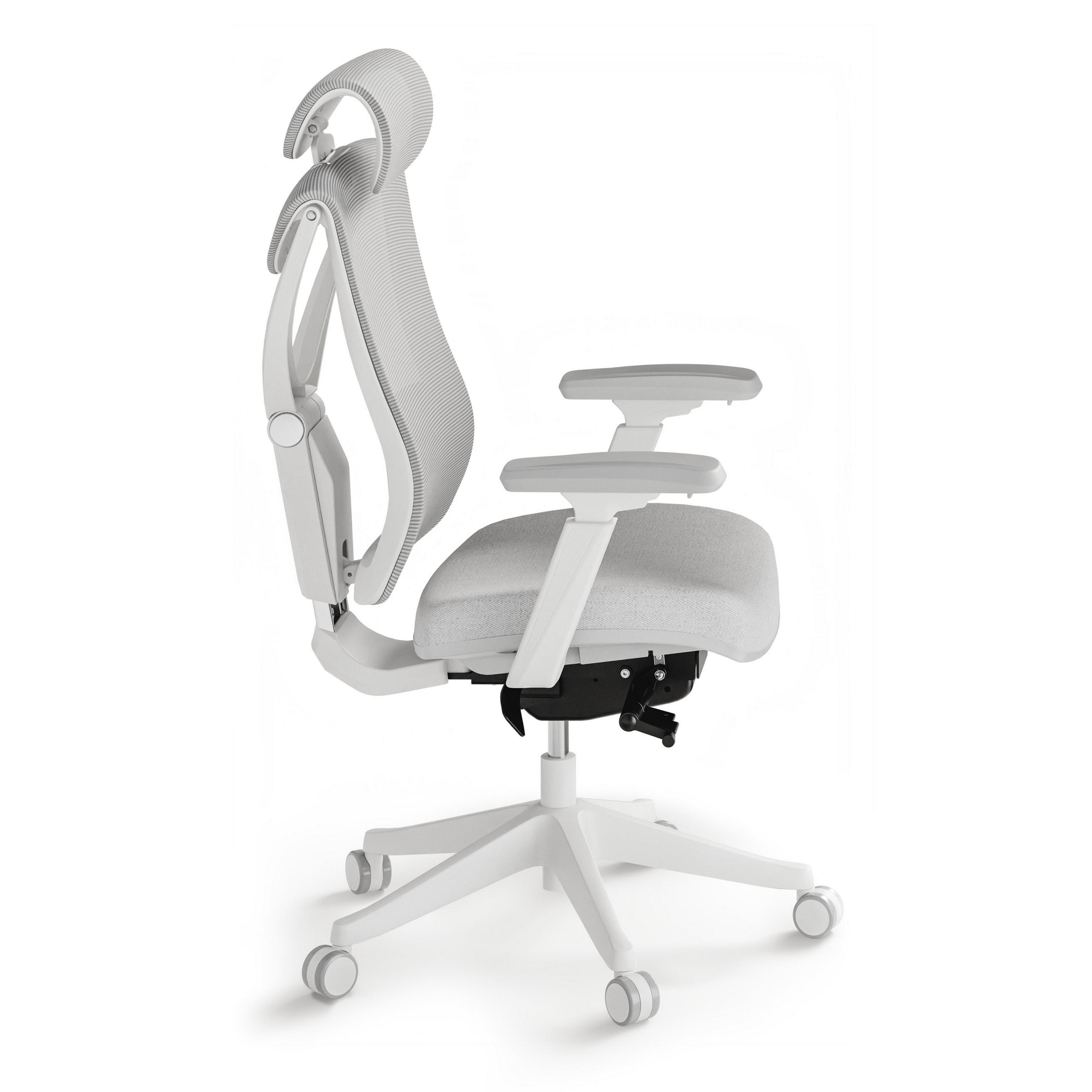 BÜROSTUHL Verstellbarer Ergonomischer SitPro Grau 3-Dimensional Armlehne, Integrierte 5-Wege-Lendenwirbelstütze - Grau, Kunststoff (72/113/67cm) - Desktronic