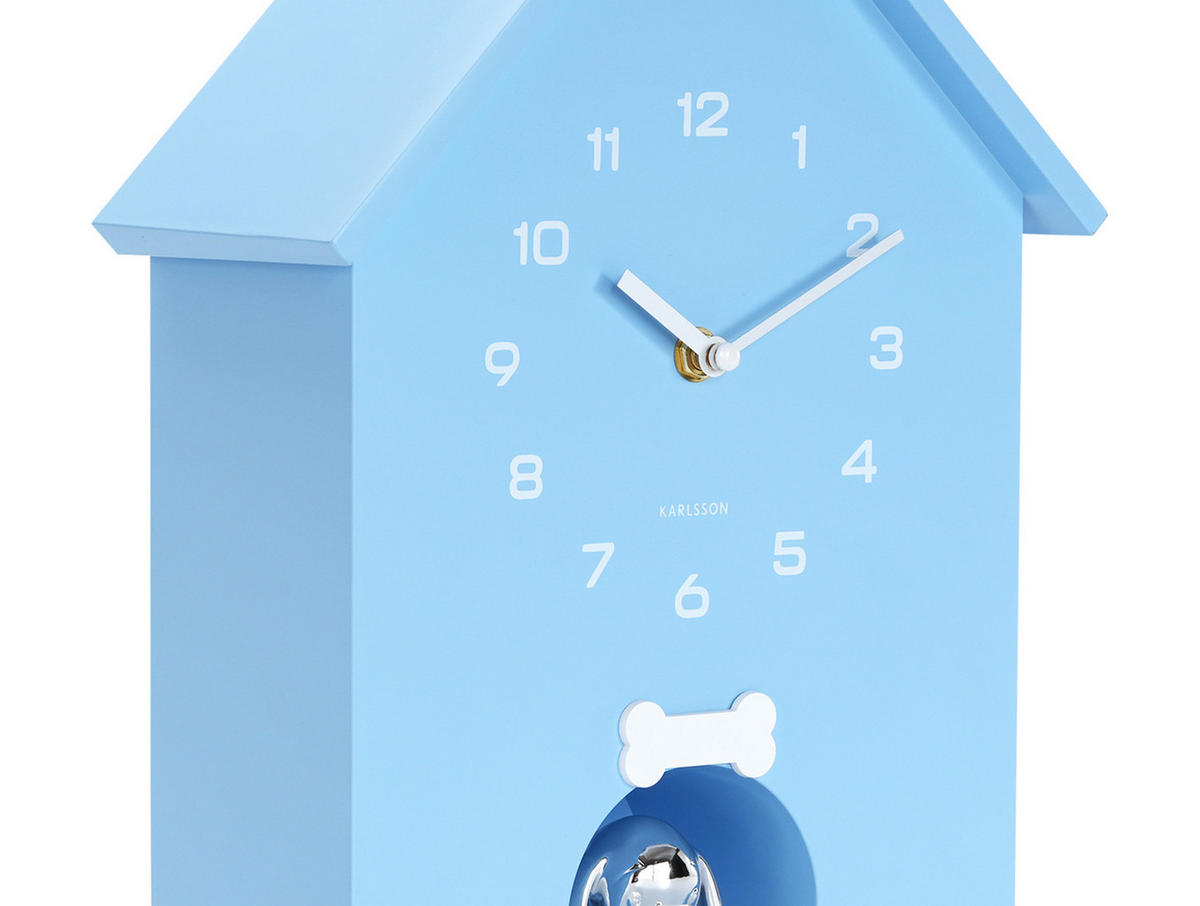 WANDUHR Dog House Blau 9/24.9/27 cm - Blau, Kunststoff (24.9/27/9cm) - Karlsson