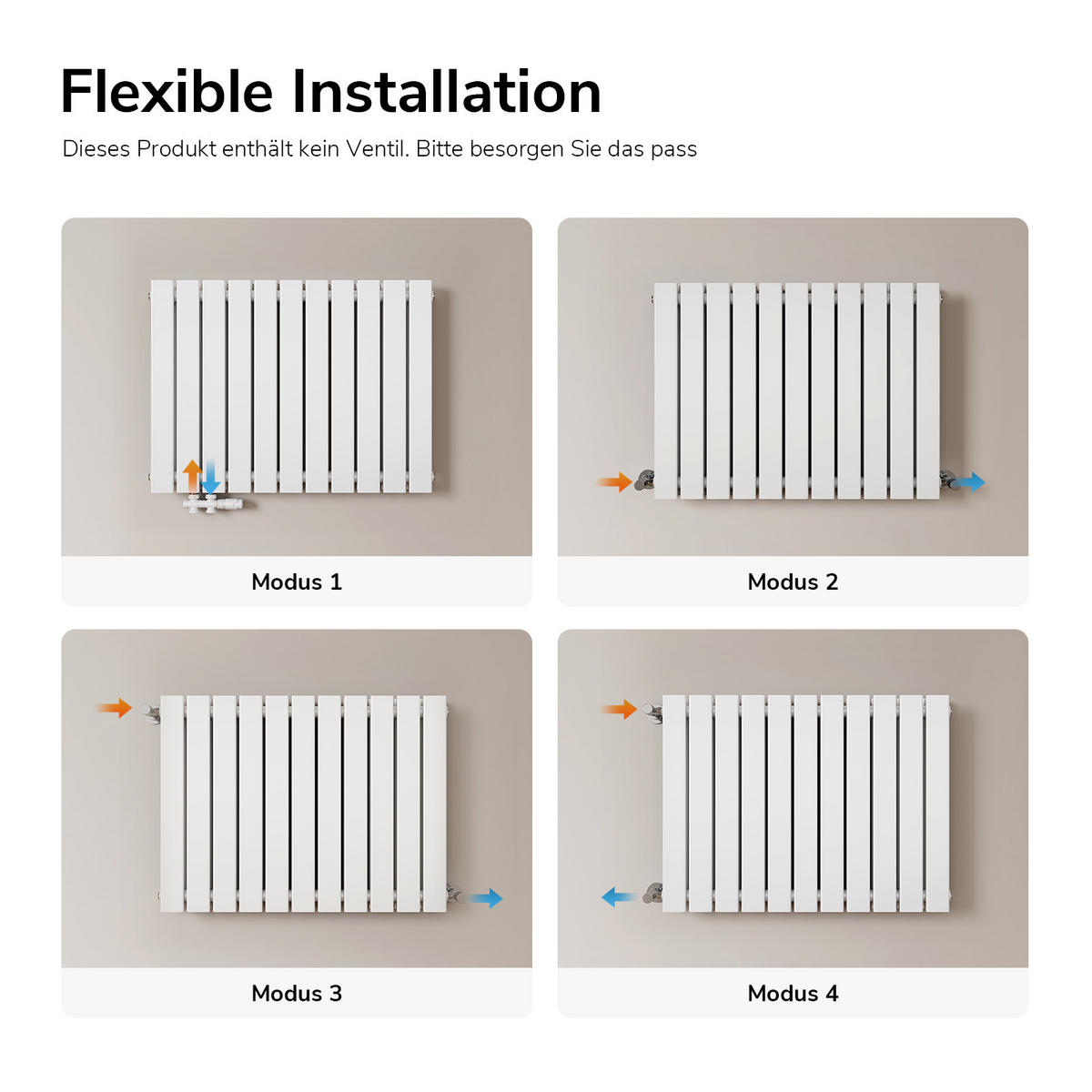 HEIZKÖRPER Flachheizkörper Weiß 63/85/6,6 cm - Weiß, Metall (85/63/6.3cm) - EMKE