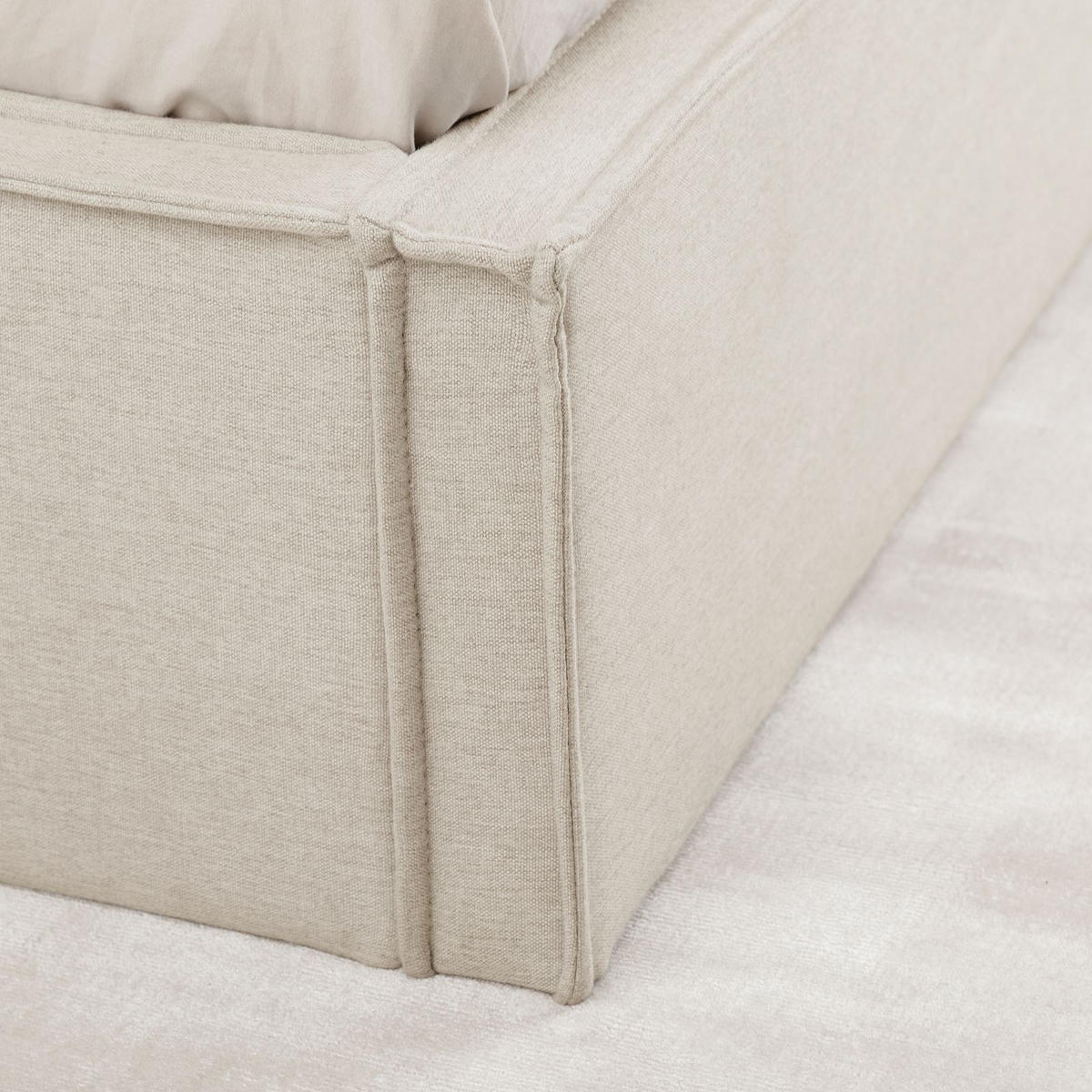 POLSTERBETT PESARO 140X200 CM - Creme, Textil (140/200cm) - IDIMEX