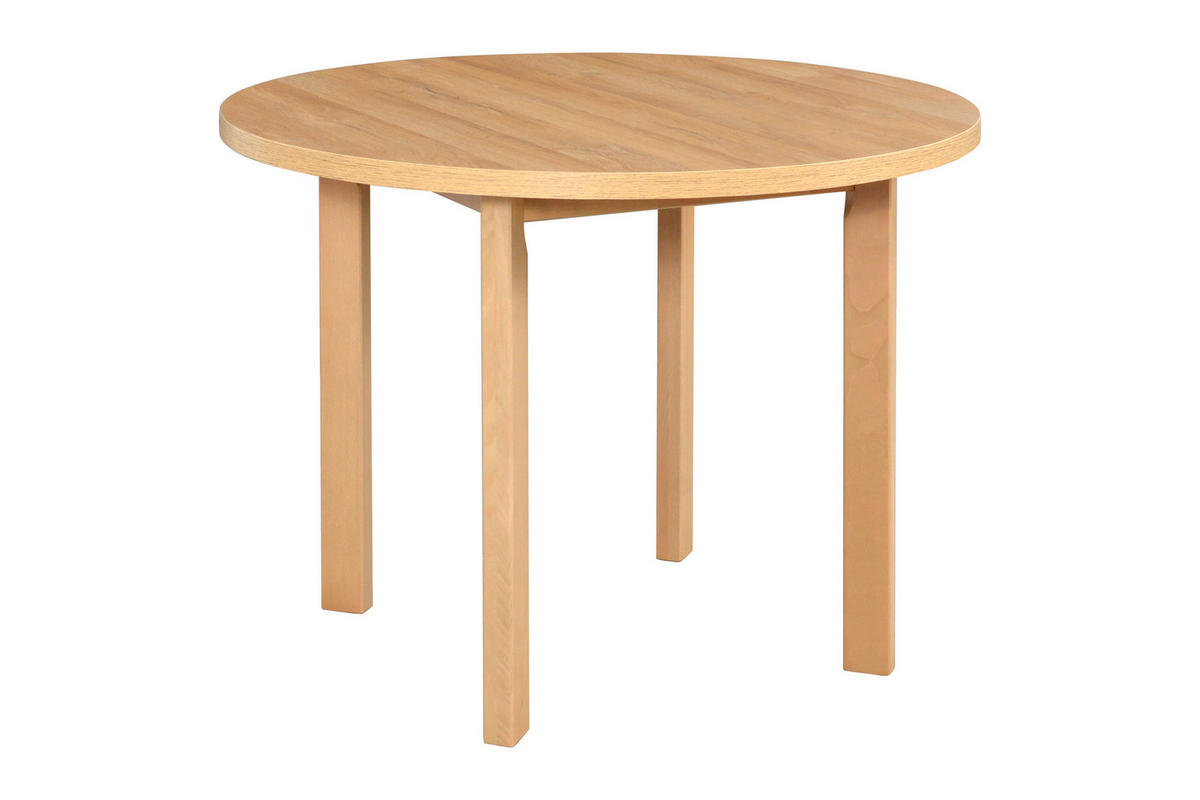 ESSTISCH Poli 2, 100 cm, grandson - Birkefarben, Holz (100/100/76cm) - Leaf Design