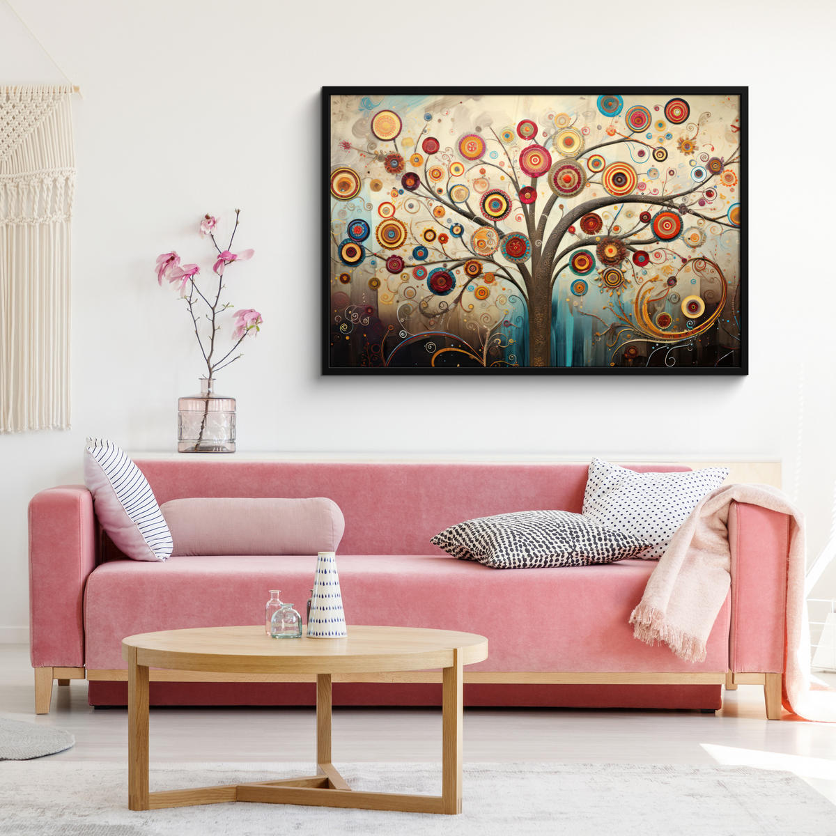 POSTER MIT RAHMEN Baum - Baum des Lebens - Farbe 120x80 cm - Braun, Papier (120/80cm) - MuchoWow