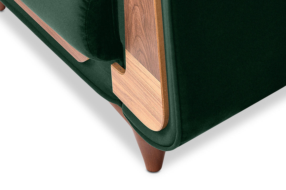 SESSEL GUSTAVO mit Armlehnen, dunkelgrün - Dunkelgrün/Braun, Holz/Holzwerkstoff (83/95/92cm) - KONSIMO®