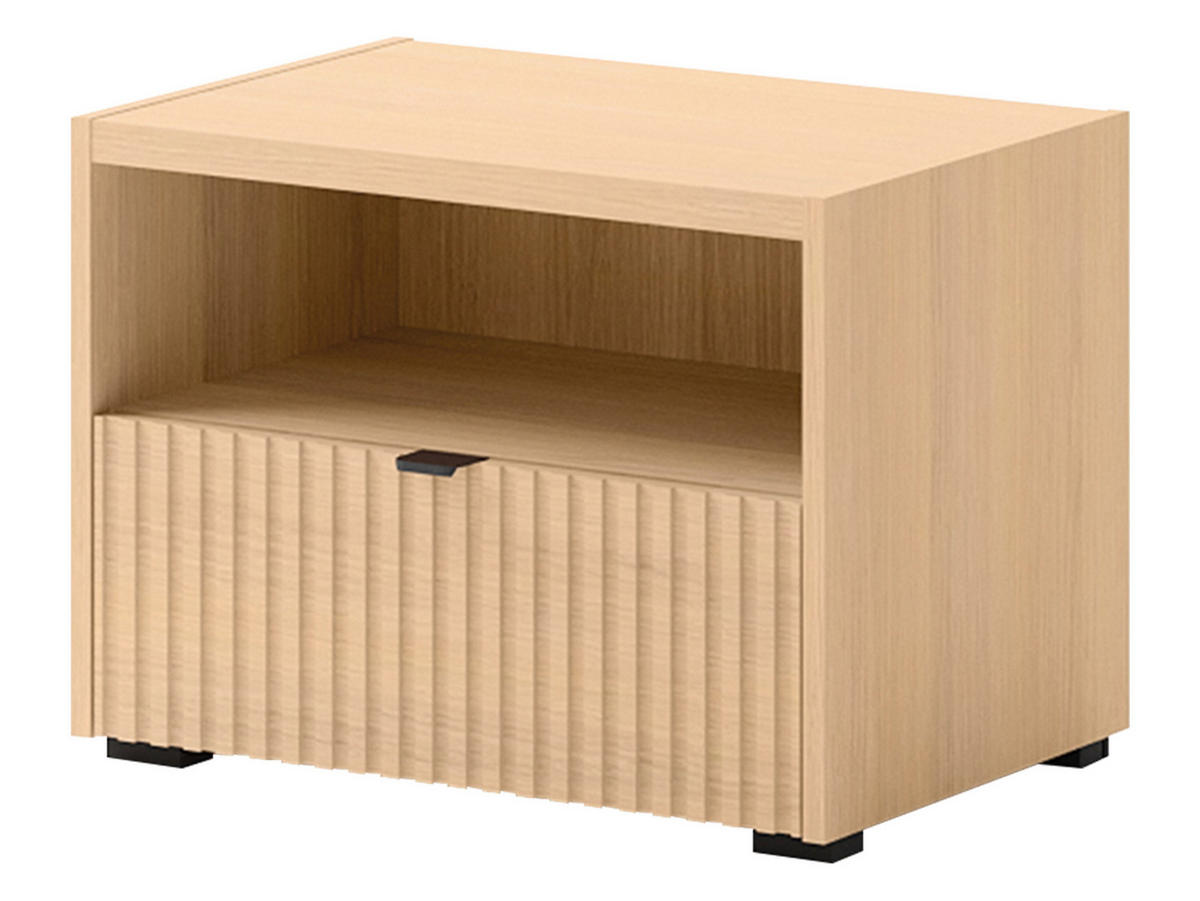NACHTTISCH Cyliza 1SZ - Eichefarben/Graphitfarben, Holzwerkstoff/Kunststoff (59/44/40cm) - MIRJAN24