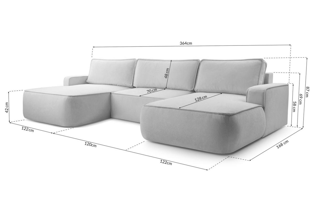 WOHNLANDSCHAFT Ablia Dunkelgrau 364/168/87 cm mit Schlaffunktion - Dunkelgrau/Schwarz, Kunststoff/Textil (364/87/168cm) - AX Living