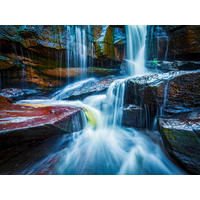 FOTOTAPETE Wasserfall 375 x 270 cm - Blau, Papier (375/270cm) - Sanders & Sanders