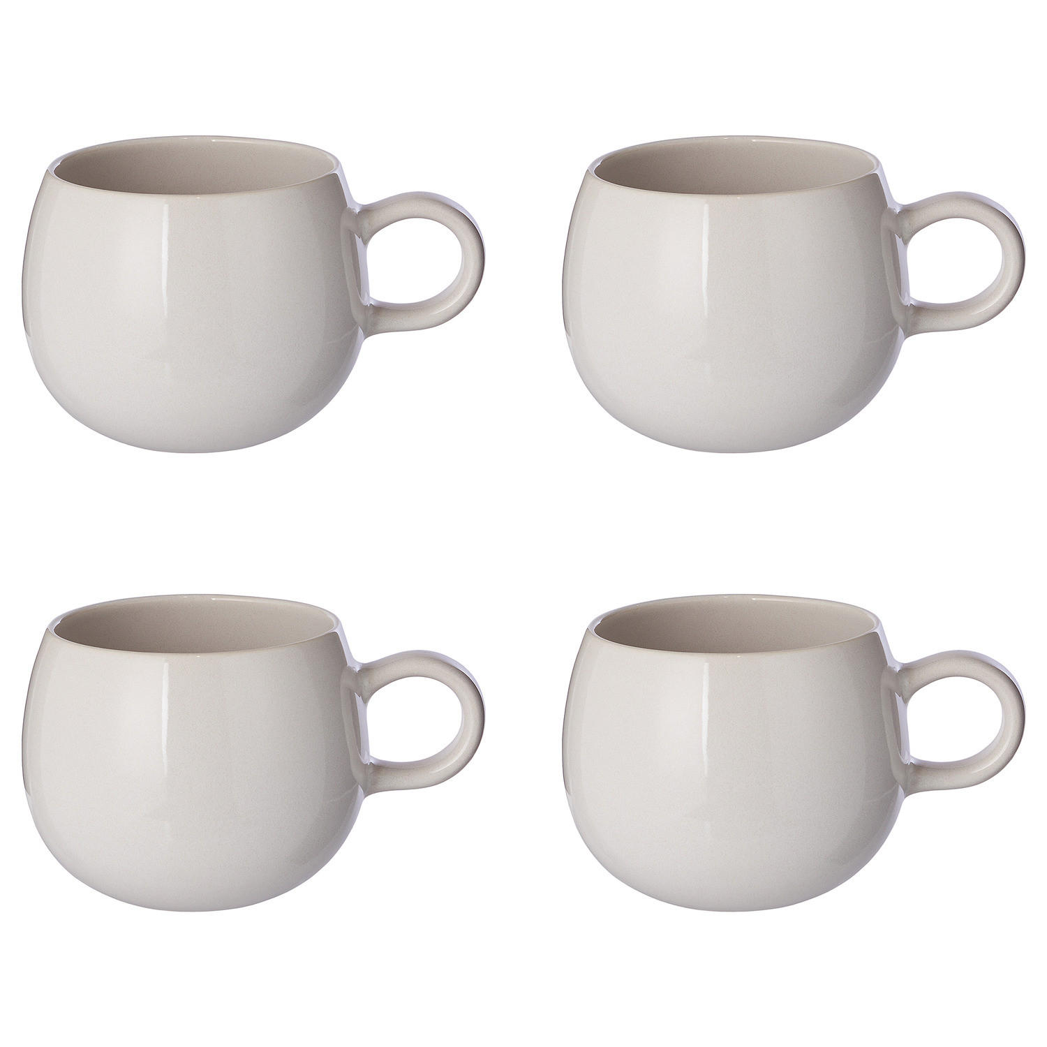 TASSE (4er Set) Boogy - Creme, Keramik (0.48L) - BUTLERS