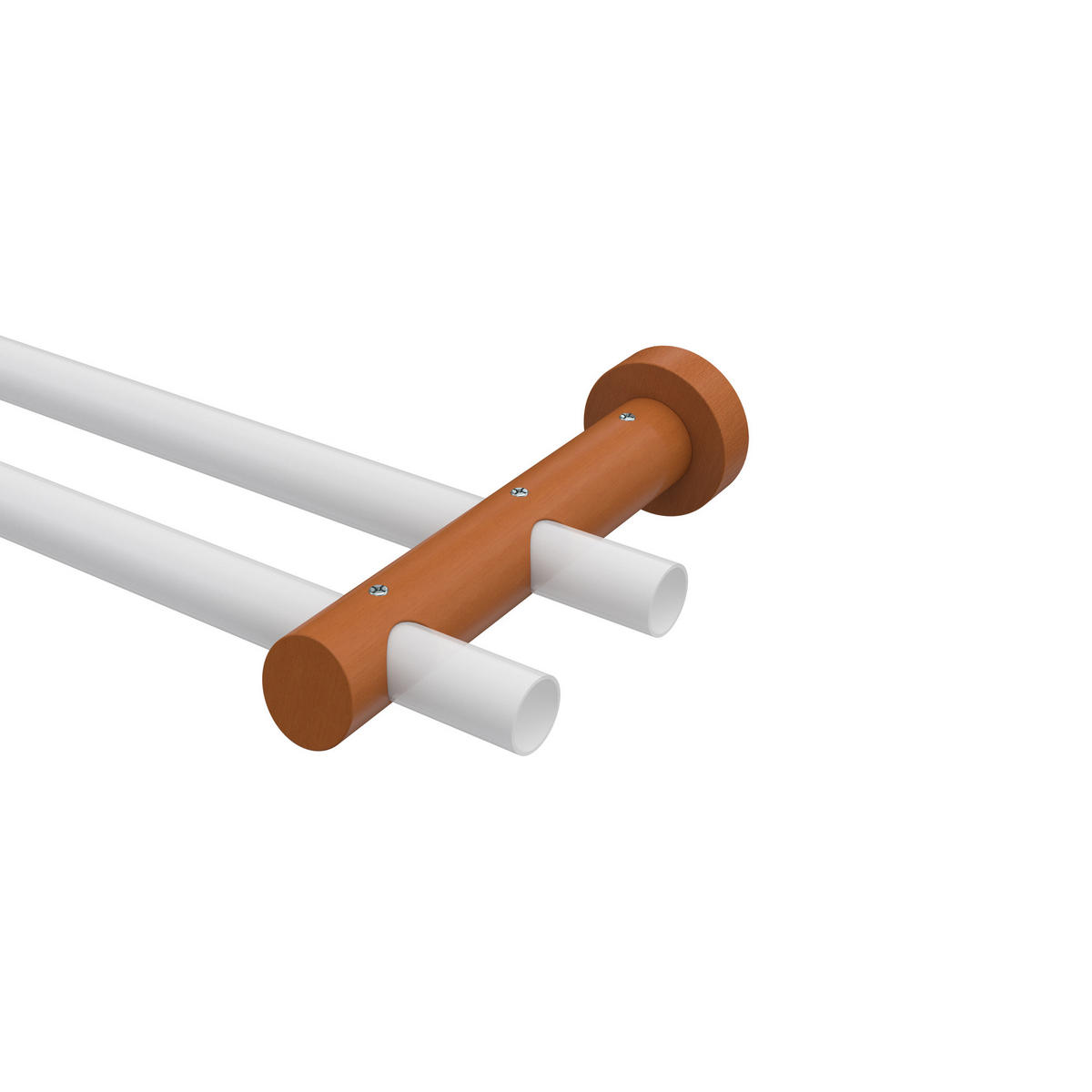 TRÄGER FÜR GARDINENSTANGEN 20 mm Ø, Talena 2-läufig, Kirschbaum - Kirschbaumfarben, Holz (18/5.3/5.3cm) - INTERDECO