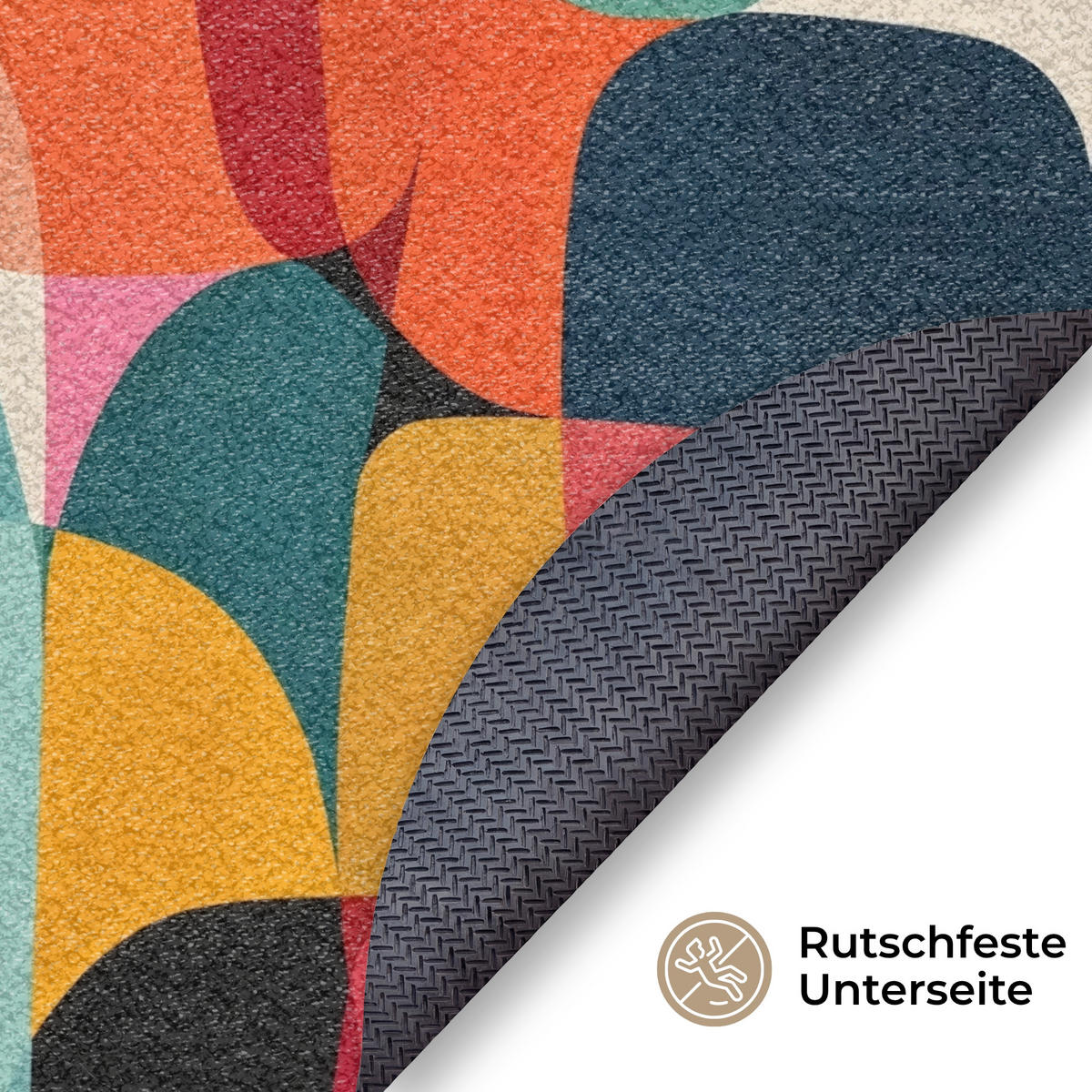 ROHOŽKA Tvary - barevné - abstraktní - letadla 90x90 cm - různobarevná, textil/umělá hmota (90/0.4cm) - MuchoWow
