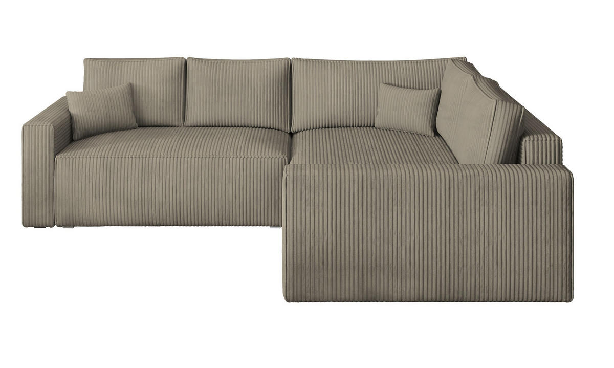 ROHOVÁ SEDAČKA ERONIS béžová - šedá/béžová, dřevo/textil (265/194cm) - MASSENO