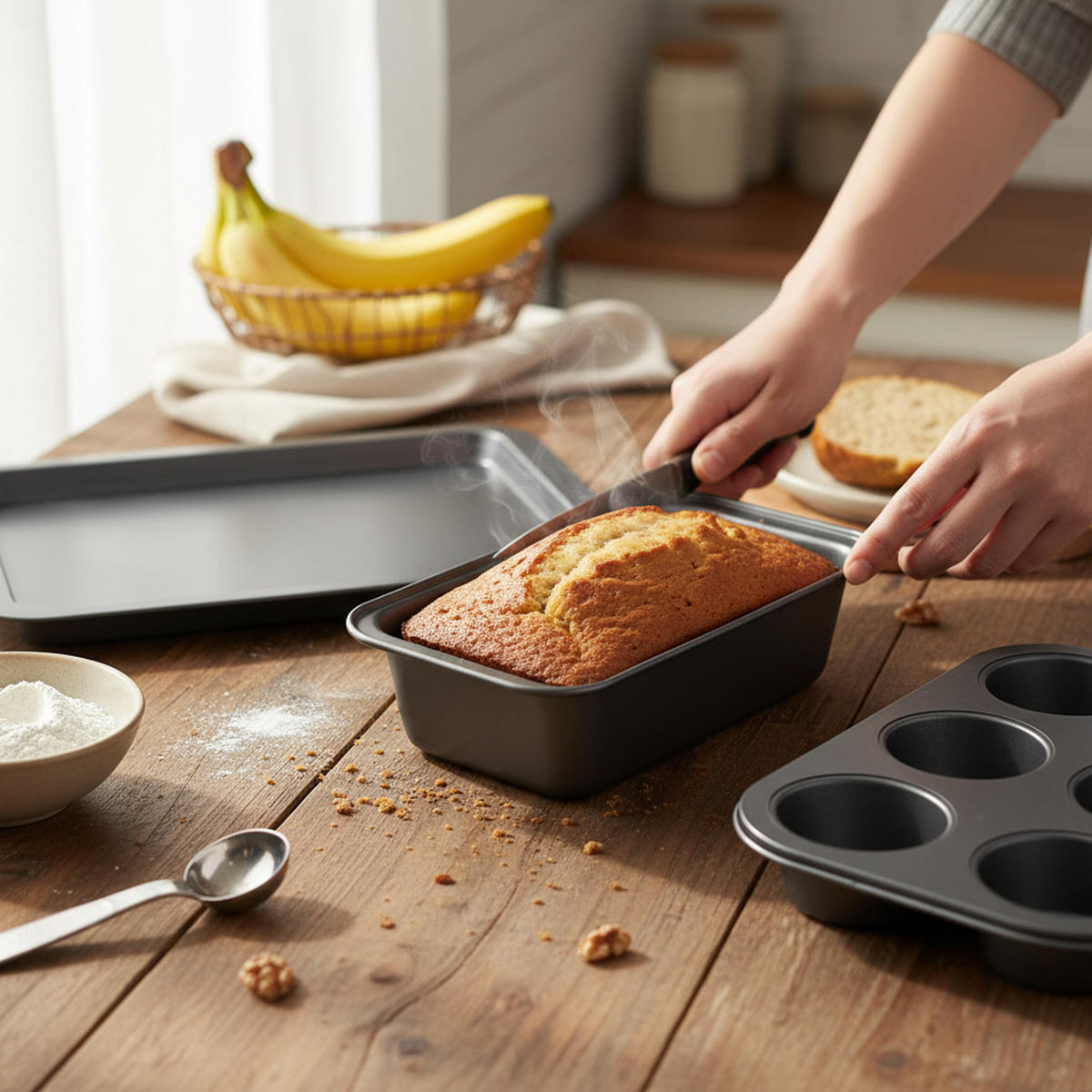 3-DIELNA sada na pečenie - antracitová, kov - Relaxdays