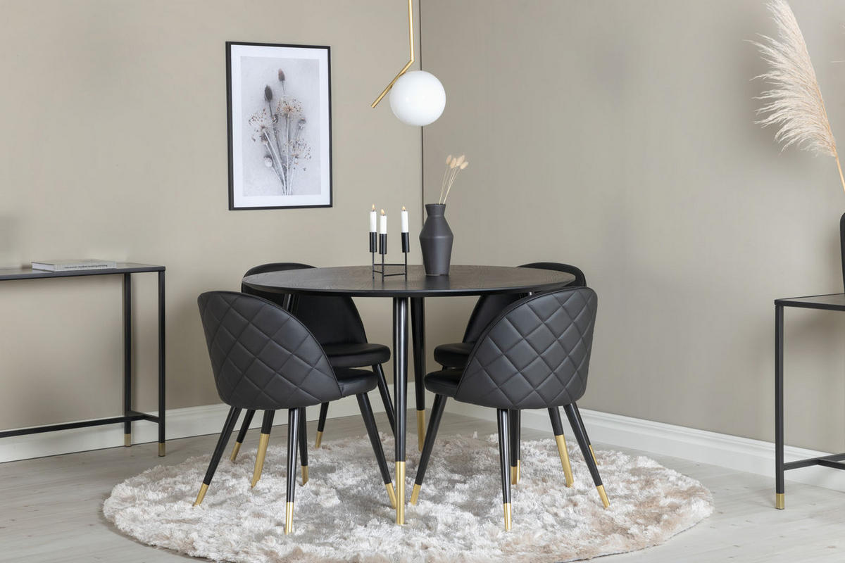 TISCHGRUPPE Schwarz - Schwarz, Holzwerkstoff (115/75/115cm) - ebuy24