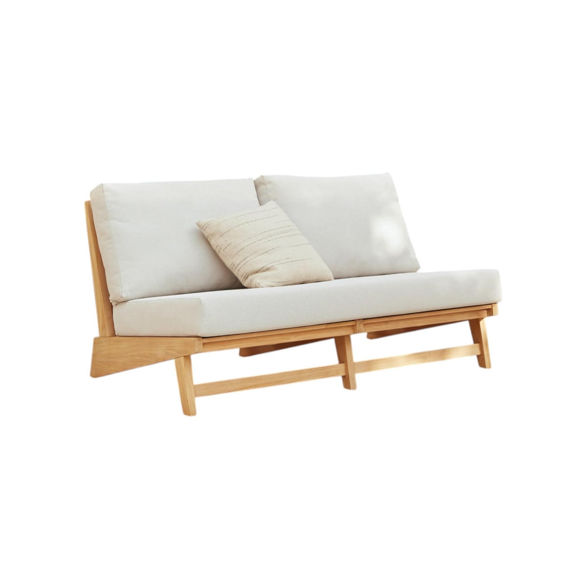 GARTENBANK Olia Weiß aus Teak - Weiß, Holz (139/69/90cm) - Tikamoon