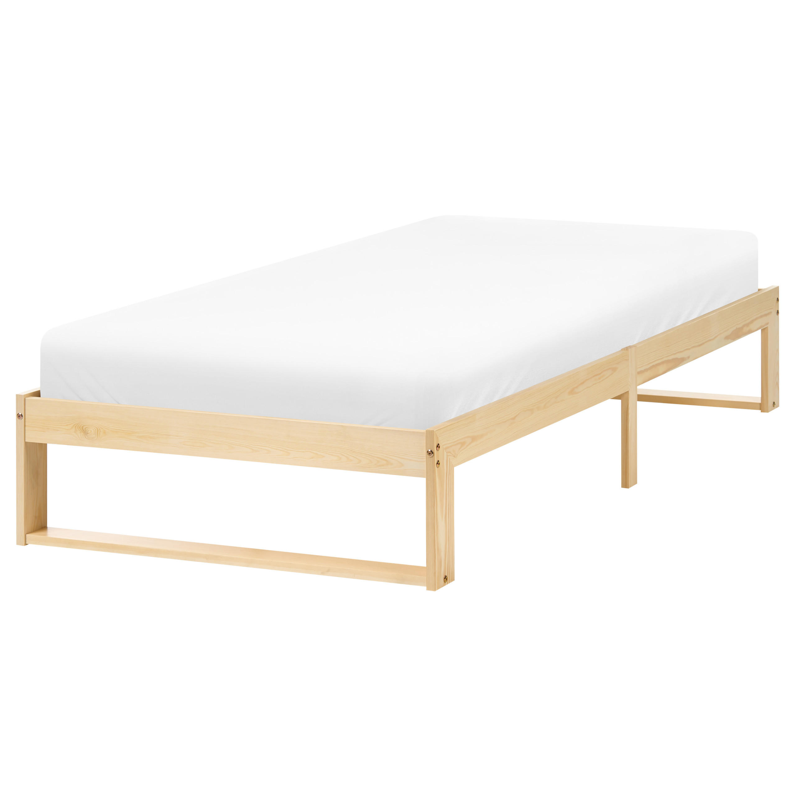 BETT ohne Kopfteil 90/200 Kiefernholz Hellbraun Talairan - Hellbraun/Braun, Holz (90/200cm) - Beliani