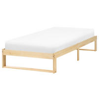 BETT ohne Kopfteil 90/200 Kiefernholz Hellbraun Talairan - Hellbraun/Braun, Holz (90/200cm) - Beliani