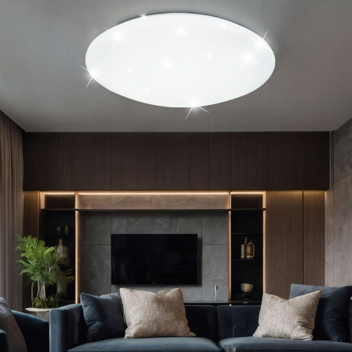 LED DECKENLEUCHTE Metall Weiß Sternenhimmel Effekt - Weiß, Metall (29/9.2/9.5cm)