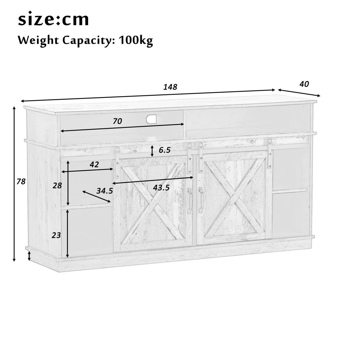 LOWBOARD 148/40/78 cm in Braun aus Spanplatte mit Schiebetüren - Rotbraun, Holzwerkstoff (40/78/148cm) - OKMYHOME