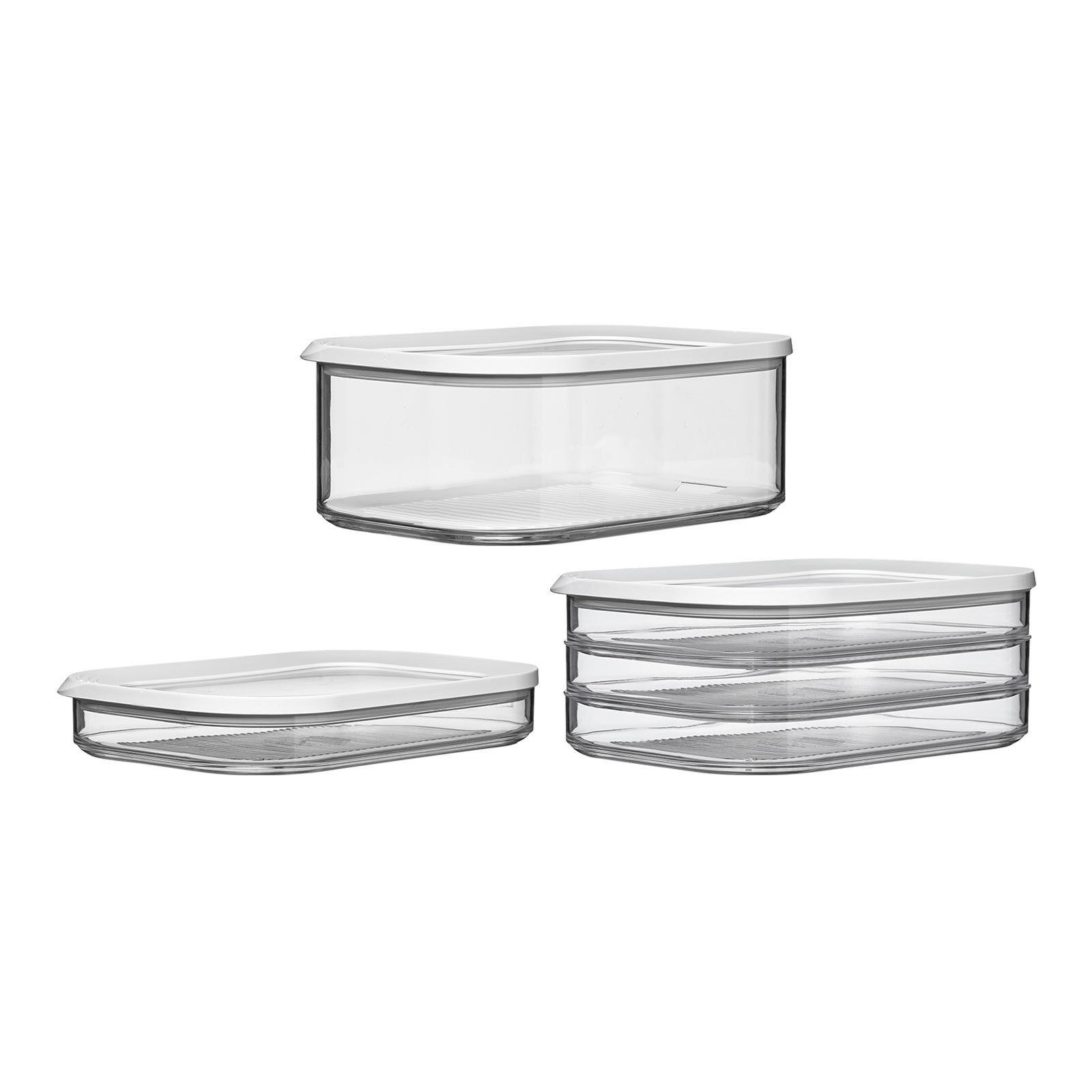 AUFSCHNITTDOSEN Modula transparent 3er Set - Transparent, Kunststoff (1/1/1cm) - Mepal