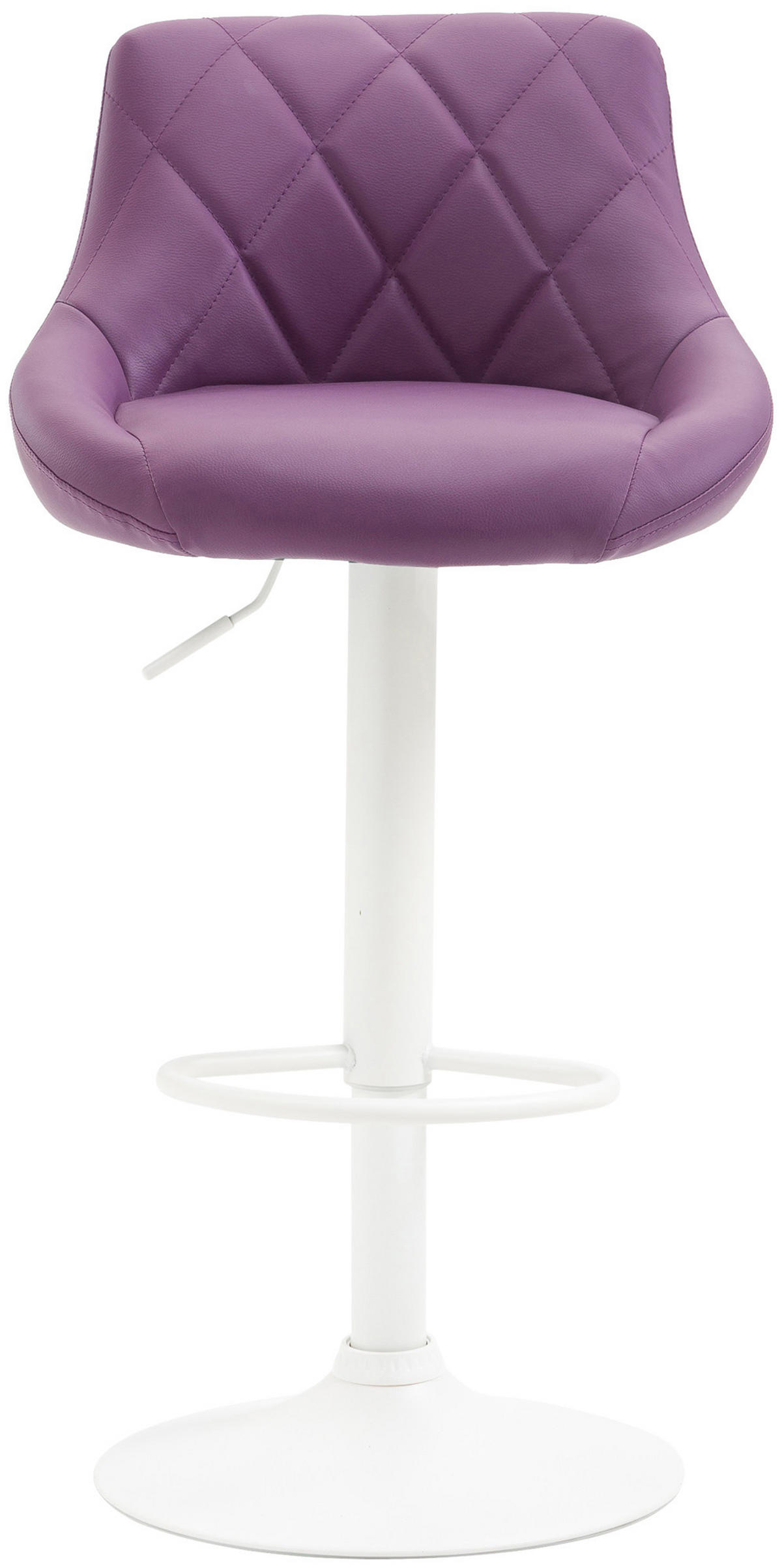 BARHOCKER Lederlook lila - Lila/Weiß, Textil/Metall (46/83/49cm) - CLP