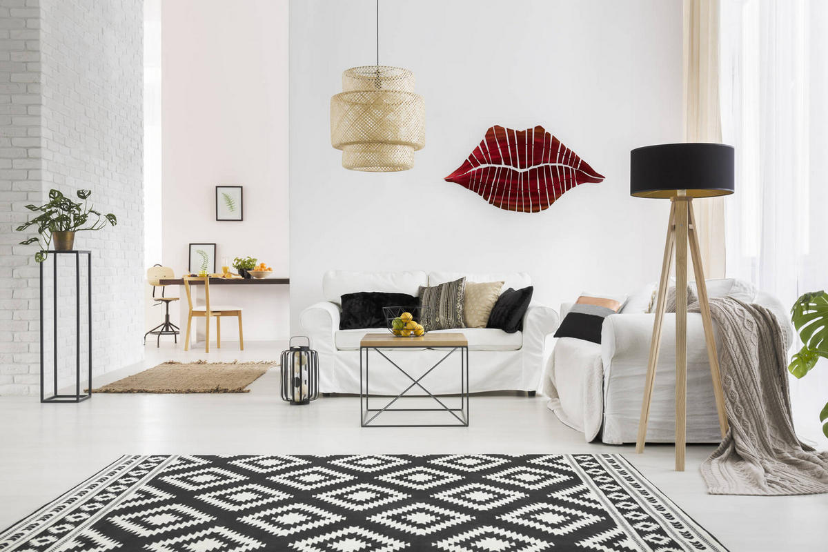 WANDDEKO Rot 100/56 cm - Rot/Weiß, Metall (3.21/56/3cm) - KUNSTLOFT