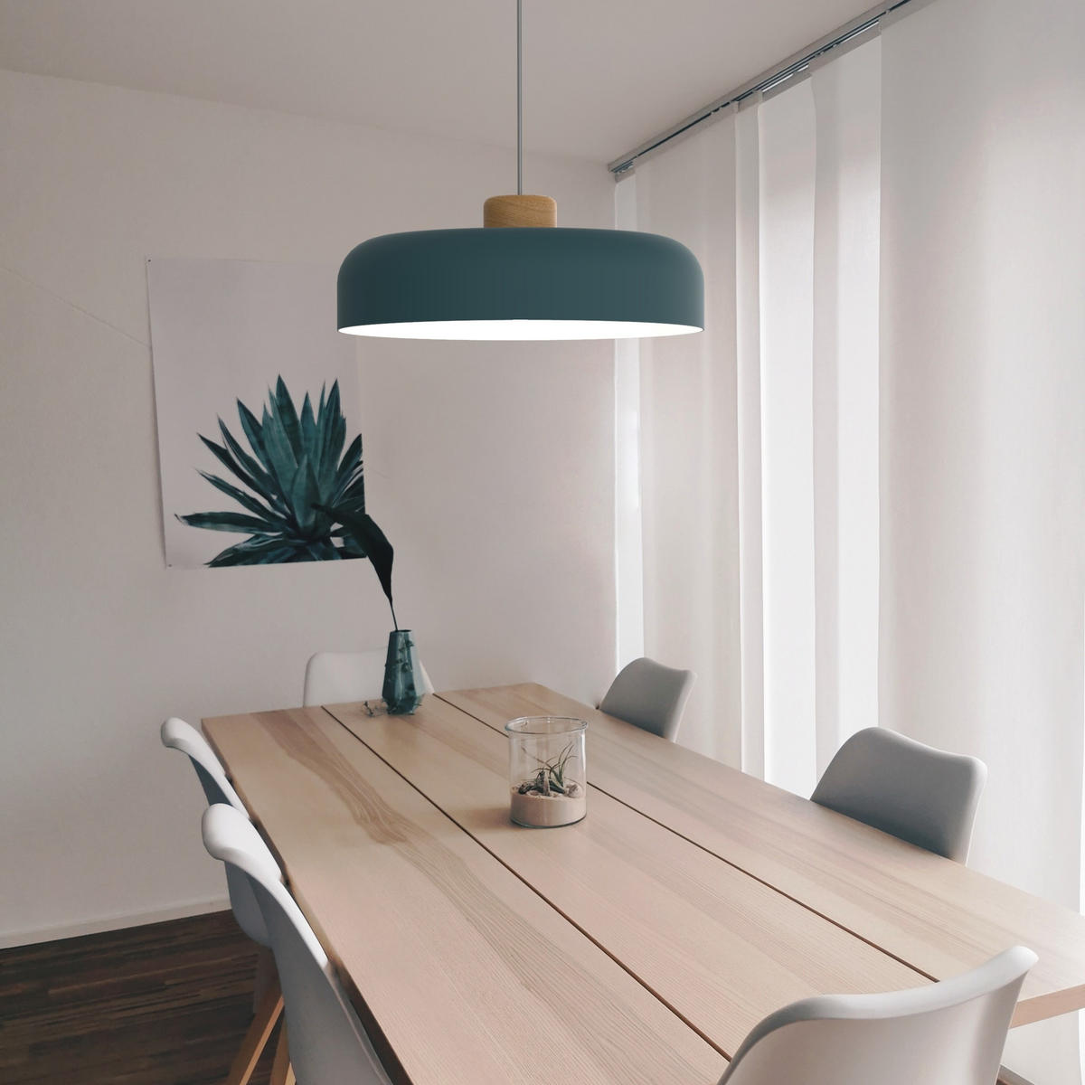 HÄNGELEUCHTE - Blau, Metall (40/40/10cm) - Lumicom