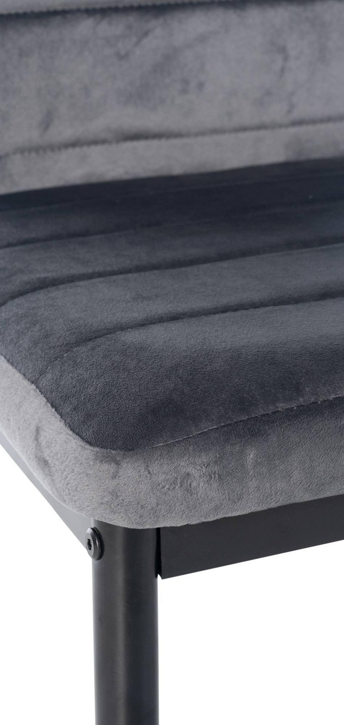 STUHL Samt grau - Grau, Textil/Metall (41.5/99/40cm) - CLP