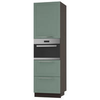 BACKOFEN-HOCHSCHRANK Kvantum D14/RU/2A/356 Mint Matt / Lava Matt 60 / 59 / 207cm - Dunkelgrau/Mintgrün, Holz/Holzwerkstoff (60/207/59cm) - Feldmann-Wohnen