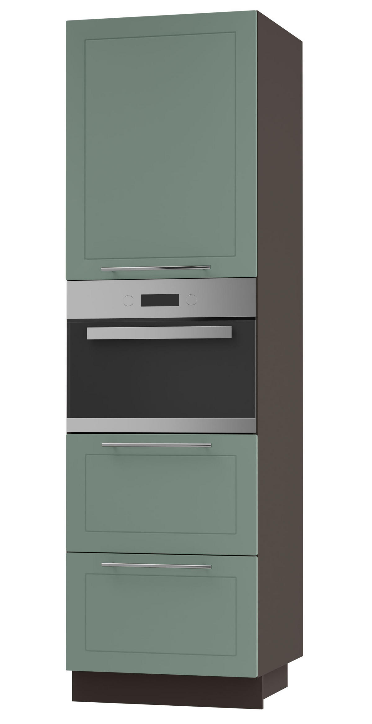 BACKOFEN-HOCHSCHRANK Kvantum D14/RU/2A/356 Mint Matt / Lava Matt 60 / 59 / 207cm - Dunkelgrau/Mintgrün, Holz/Holzwerkstoff (60/207/59cm) - Feldmann-Wohnen
