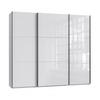 SCHWEBETÜRENSCHRANK 3-türig B250/H216/T65 cm in Weiß mit Glasfront inkl. Vollausstattung / 22030 - Schwarz/Weiß, Holzwerkstoff/Metall (250/216/65cm) - luma-home