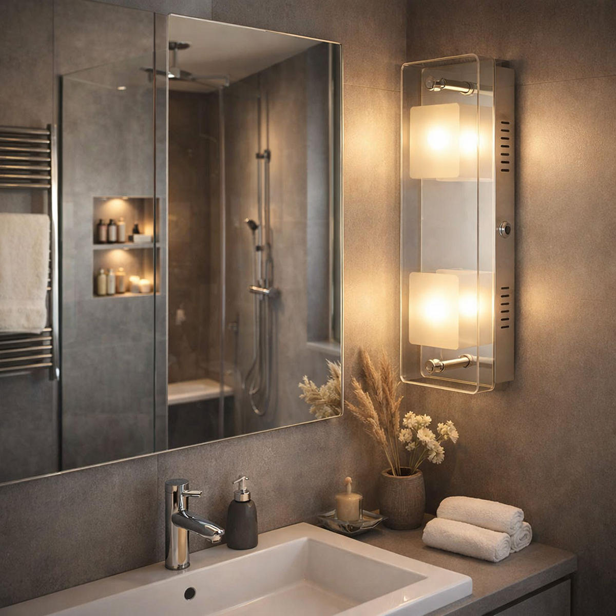 LED WANDLEUCHTE Metall Chrom Silber - Silberfarben, Glas (12/6.2/28cm) - Globo Lighting