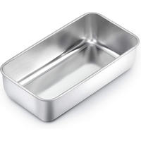 BROTBACKFORM Edelstahl 23,5 x 12,6 x 6 cm Silber - Silberfarben, Metall (12.6/6/23.5cm)