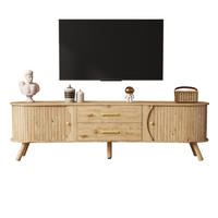 TV-LOWBOARD organisch Rillenoptik 2 Türen 2 Schubladen - Naturfarben, Holz (160/55/36.5cm) - Fortuna Lai
