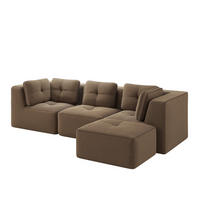 ECKSOFA 297/177/69 cm braun aus Cord mit modularem Design und ohne Aufbau - Braun, Textil (177/297cm) - OKWISH