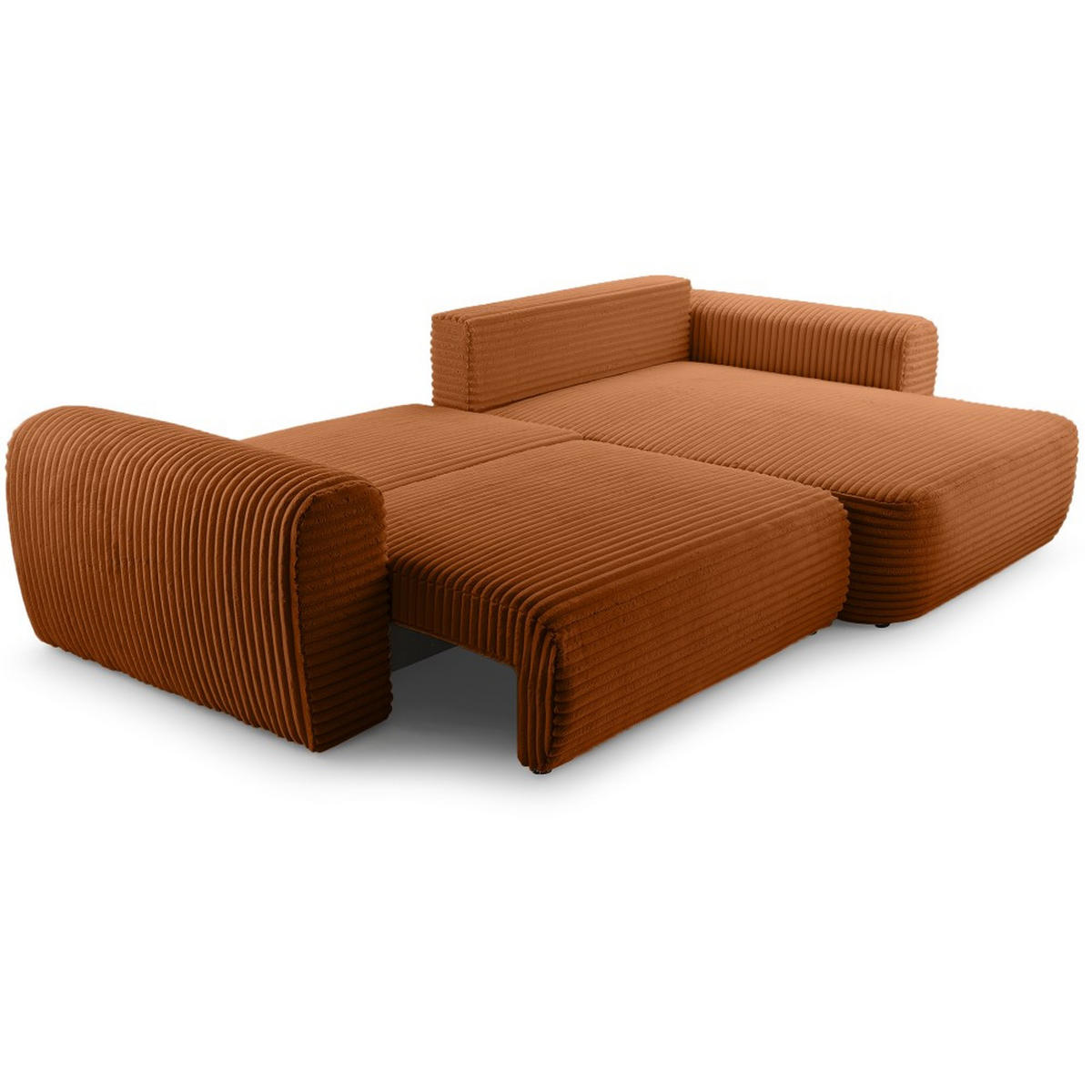 ECKSCHLAFSOFA Harmonia Ziegelrot rechts - Schwarz/Dunkelrot, Textil (297/169cm) - Beautysofa