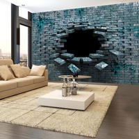 SELBSTKLEBENDE FOTOTAPETE 392/280 cm - Blau/Schwarz, Kunststoff/Textil (392/1cm) - KUNSTLOFT