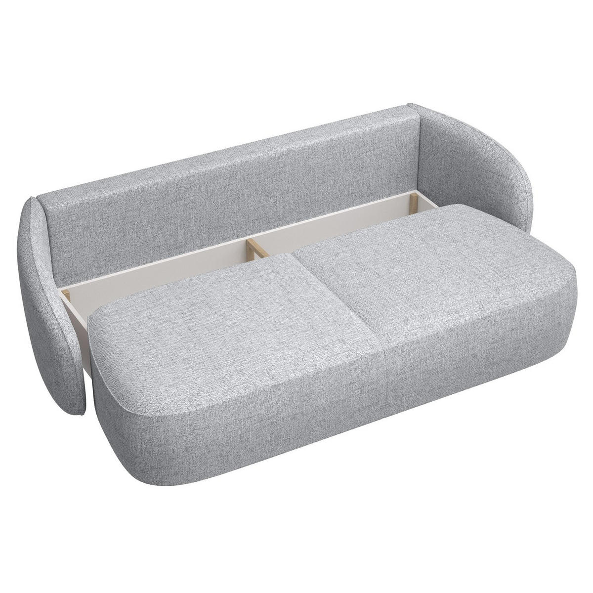 3-SITZER-SOFA Savoy Hellgrau mit Schlaffunktion - Hellgrau/Schwarz, Kunststoff/Textil (254/96/105cm) - Selsey