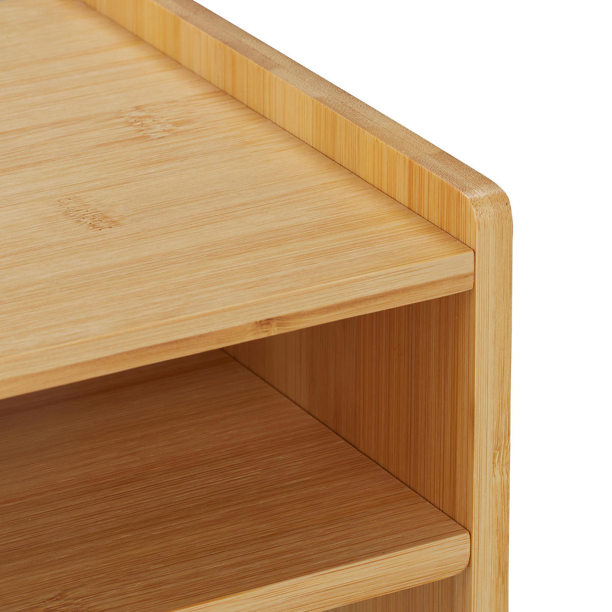 MONITORSTÄNDER Natur Bambus mit Schublade - Hellbraun, Holz/Holzwerkstoff (19/70/13cm) - Relaxdays