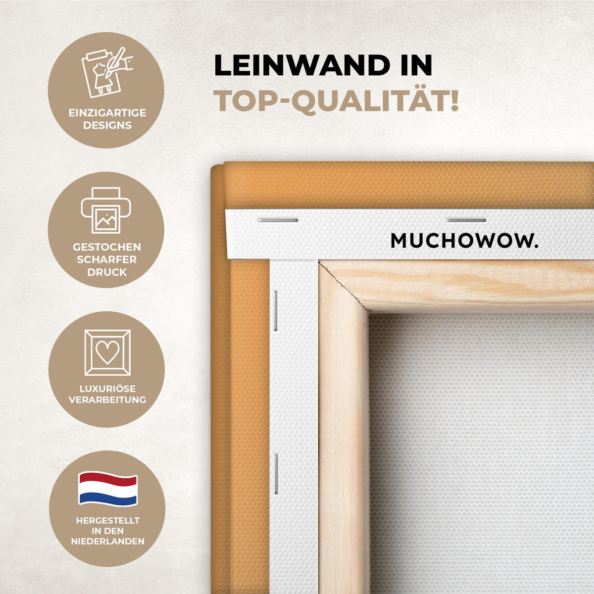 LEINWANDBILD Osterhase - Kostüm - Ente Wanddeko 90x60 cm - Gelb, Textil (90/60cm) - MuchoWow