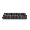 MODULARES-SOFA Bellis aus Samt dunkelgrau 3 Sitzplätze - Dunkelgrau, Textil (94/63/282cm) - Micadoni
