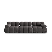 MODULARES-SOFA Bellis aus Samt dunkelgrau 3 Sitzplätze - Dunkelgrau, Textil (94/63/282cm) - Micadoni