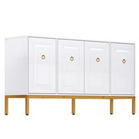 KOMMODE aus MDF&Spanplatte 140x40x80cm in Weiß mit Hochglanz - Weiß, Holzwerkstoff (140/80/40cm) - Modfu