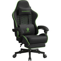GAMING Stuhl Schwarz & Grün Übergröße mit Fußstütze - Multicolor, Textil (63/26.5/84cm)