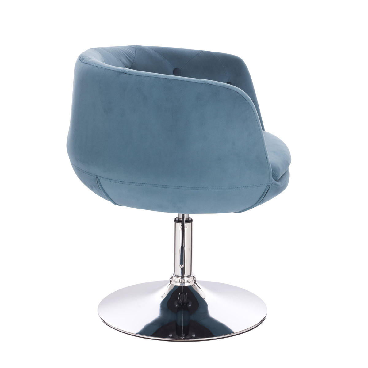 COCKTAILSESSEL PANAMA Samt Blau - Blau/Silberfarben, Textil (55/78/61cm) - SVITA