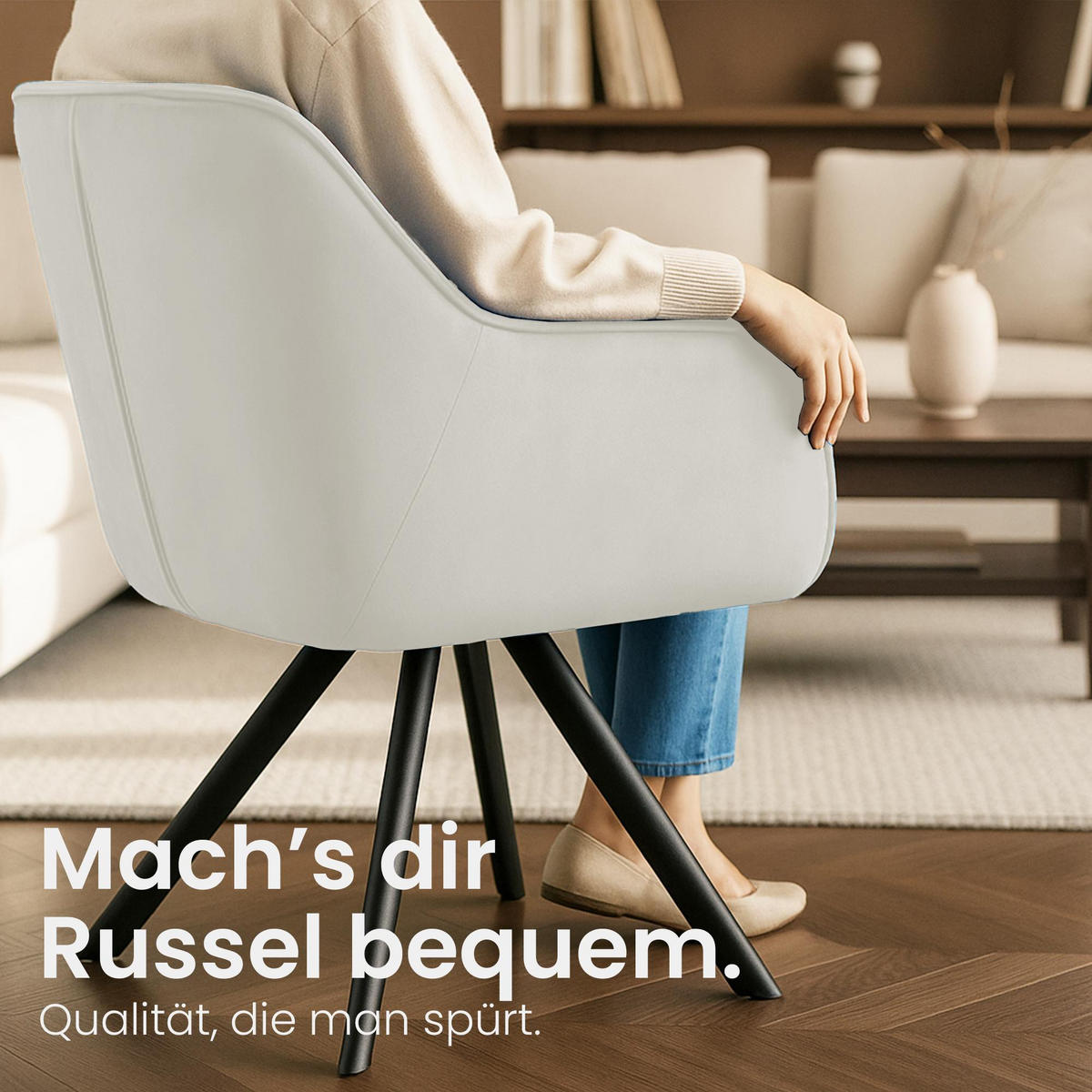 ARMLEHNENSTUHL Samt Creme - Creme/Schwarz, Textil/Metall (57/90/63cm) - CLP