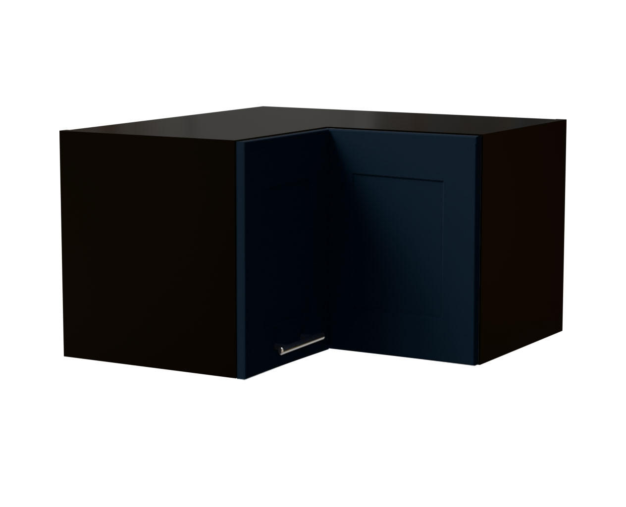 ECKHÄNGESCHRANK Oslo W12/60/36 Schwarz / Indigo Matt 60 / 60 / 36cm - Schwarz/Dunkelblau, Holz/Holzwerkstoff (60/36/60cm) - Feldmann-Wohnen