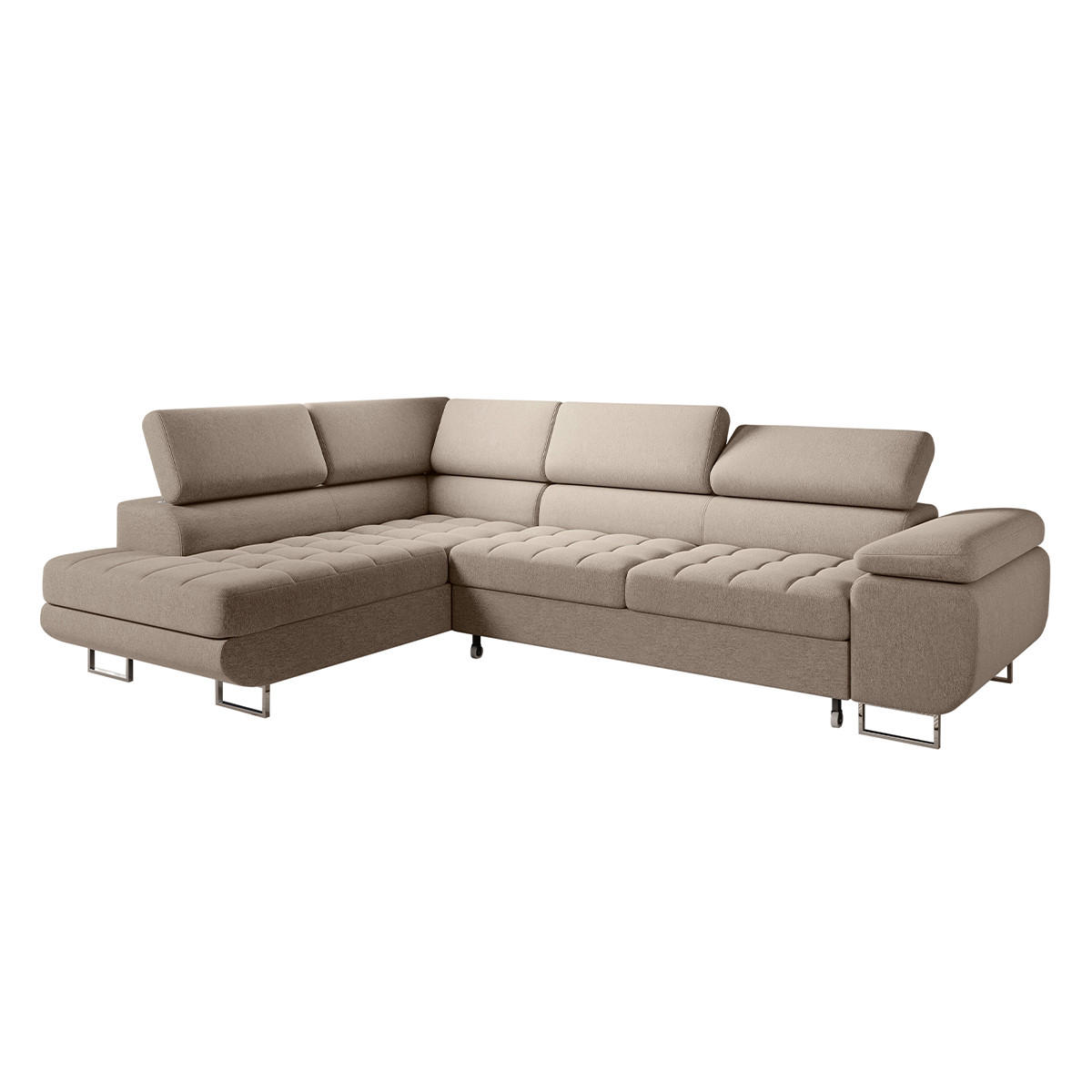 ECKSOFA Eden 4 Sitzplätze Taupe - Taupe, Holzwerkstoff (271/201cm) - Petits-meubles