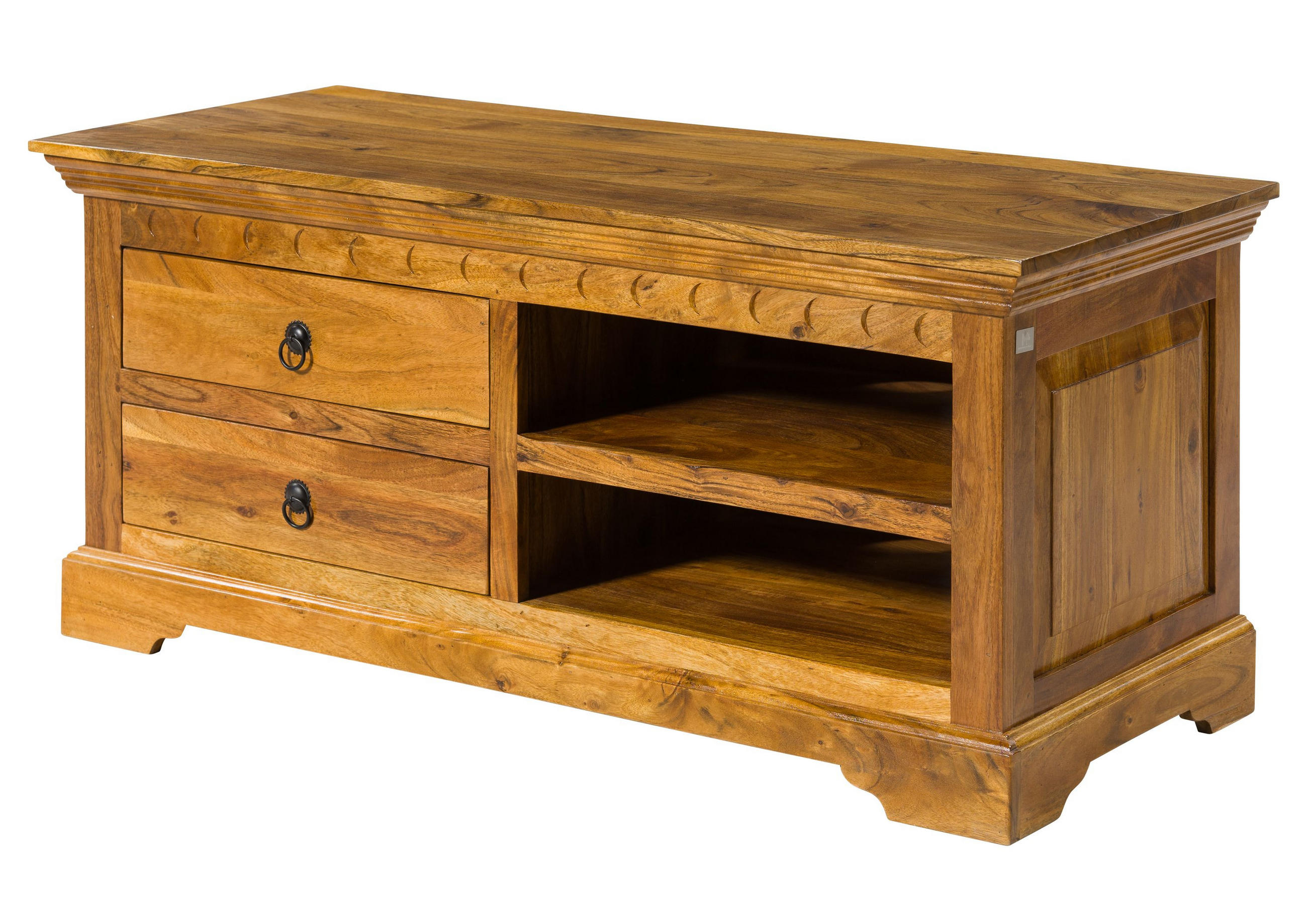 TV-BOARD Akazie 115x48x50 honig lackiert OXFORD #0317 - Braun, Holz (115/50/48cm) - Massivmoebel24
