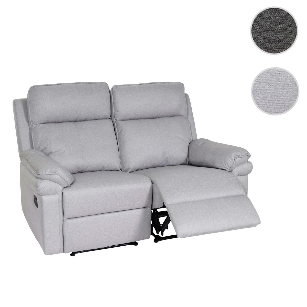 2ER-KINOSESSEL Hellgrau - Hellgrau, Textil (150/106/164cm) - MCW
